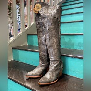 Corral Silver Metallic Over the Knee Boots